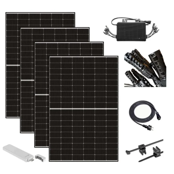 Balkonkraftwerk 1600W mit 4 PV Modulen JA Solar und Hoymiles