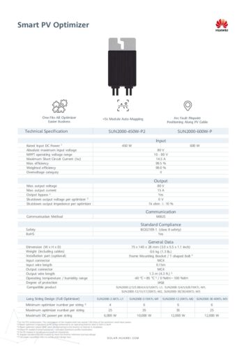 Huawei SUN2000 Optimizer 600W P GB pdf
