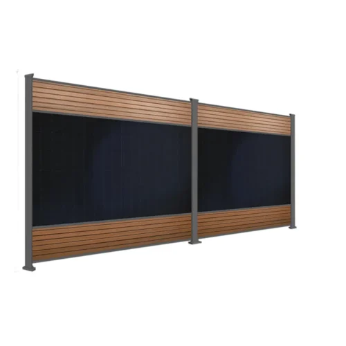 FlexPVence Solarzaun 2,0 x 3,75 m mit zwei PV Modulen