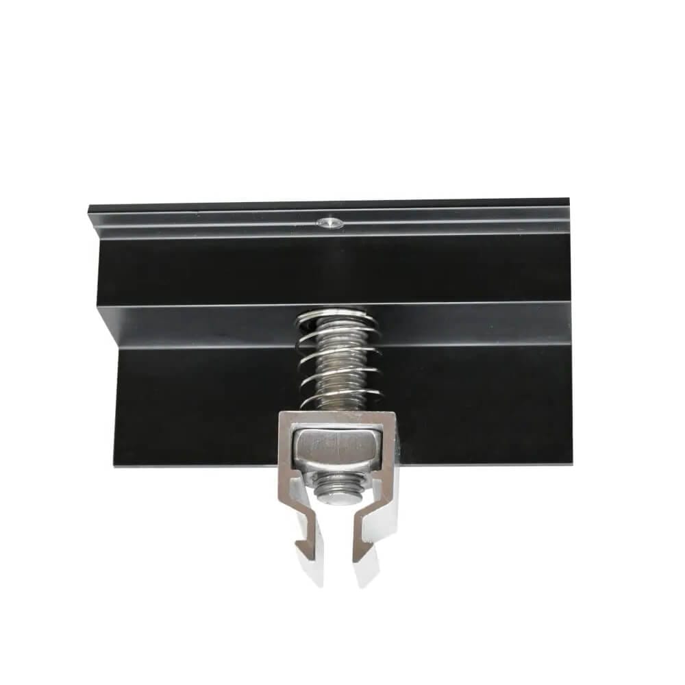 PV Endklemme mit Erdungspin – sichere Modulklemme aus Aluminium PV Endklemme mit Erdungspin für Solarmodule