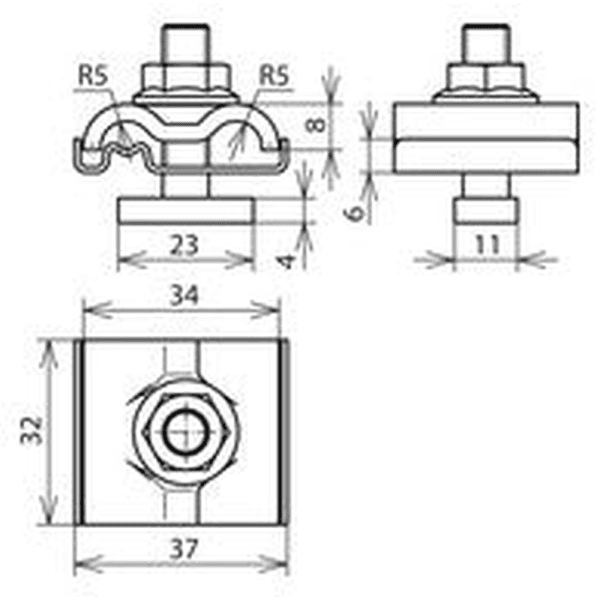 Erdungs- und Blitzschutzklemme VA M8