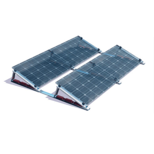 Flachdach- Aufständerung -Set - für 2 x 2 PV-Module (hintereinander) , Flachdach Aufständerung Set für 2 x 2 PV Module hintereinander