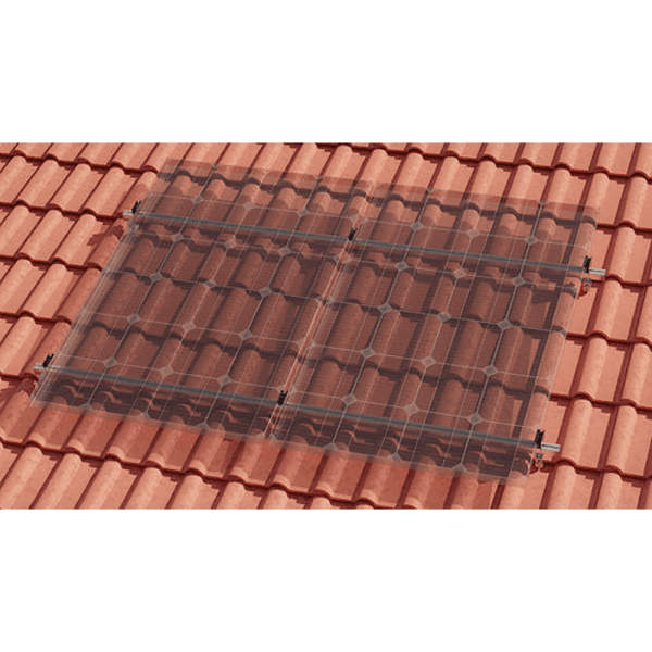 Montageset Schrägdach Ziegeldach für 2 PV Module hochkant