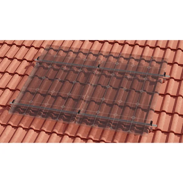 Montageset - Schrägdach/Ziegeldach - für 2 x PV-Module (hochkant, nebeneinander)