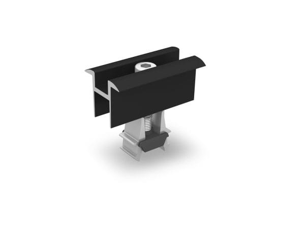 K2 Universal Mittelklemme OneMid 30–42 mm schwarz eloxiert für PV-Module