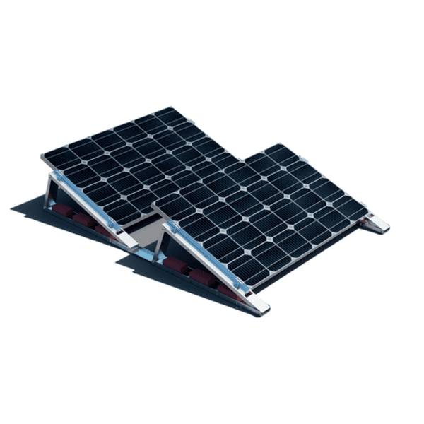 Flachdach Aufständerung Set für 2 x PV Module hintereinander