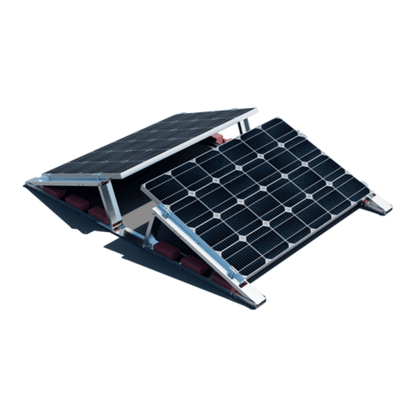Flachdach- Aufständerung -Set - für 2 x PV-Module (hintereinander)