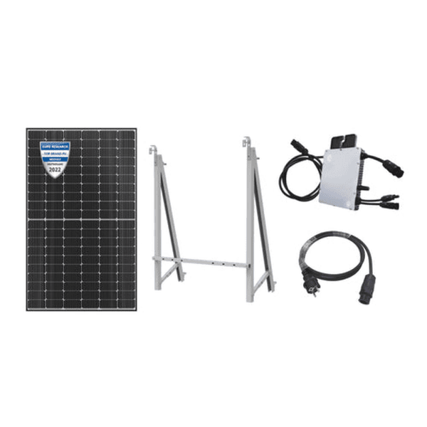 Balkonkraftwerk 800W – Hoymiles und 2x JA Solar Full Black Balkonkhalterung Set