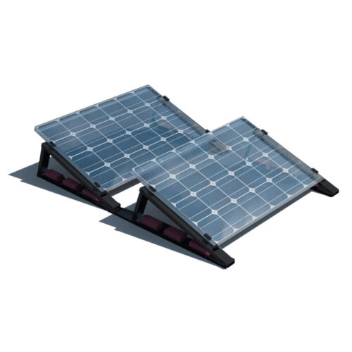 Flachdach-Aufständerung Set Black Line für 2 x PV Module hintereinander
