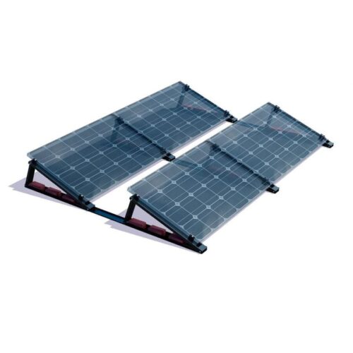 FlatFlex-4-Module-6.jpg Flachdach Aufständerung Set Black Line für 2×2 PV Module hintereinander