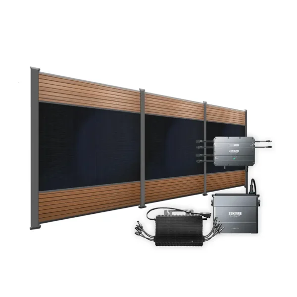 FlexPVence Solarzaun 2,0 x 5,58 m mit drei PV Modulen