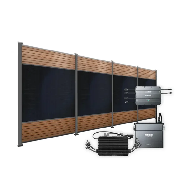 FlexPVence Solarzaun 2,0 x 5,58 m mit drei PV Modulen