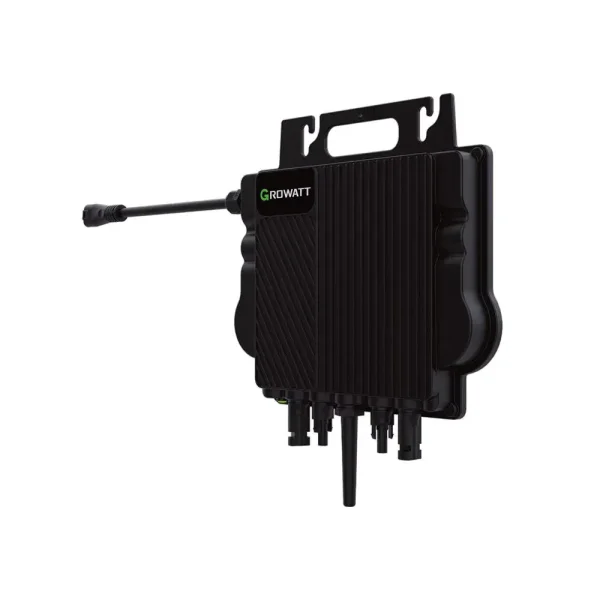 Seitliches Bild des Growatt NEO 800M-X Mikrowechselrichters mit MPP-Trackern