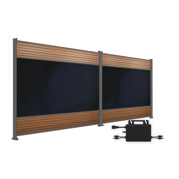 FlexPVence Solarzaun 1,80 x 3,75 m mit zwei PV Modulen