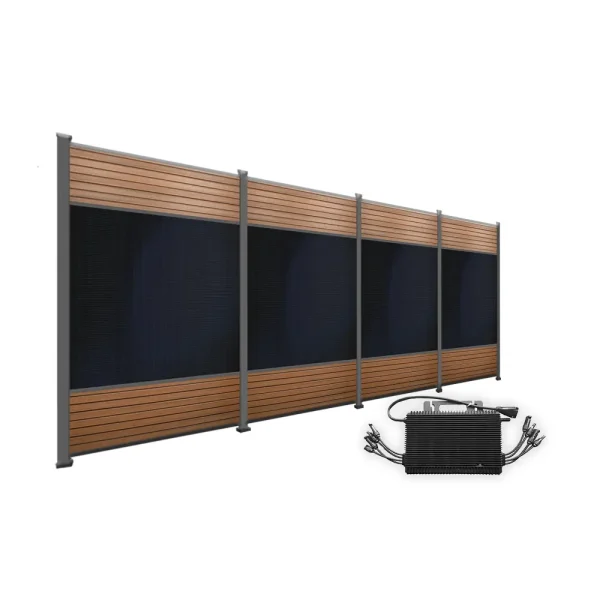FlexPVence Solarzaun 1,80 x 5,58 m mit drei PV Modulen