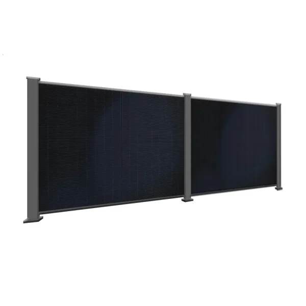 BasicPVence Solarzaun 1,25 x 3,75 m mit zwei PV Modulen