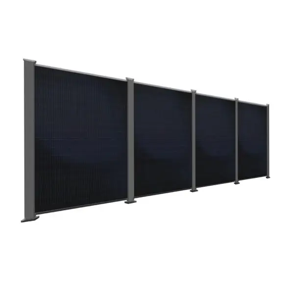 PowerPVence Solarzaun 1,85 x 4,9 m mit vier PV Modulen