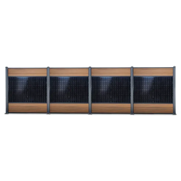 FlexPVence Solarzaun 1,80 x 5,58 m mit drei PV Modulen
