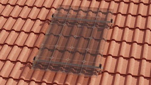 Montageset - Schrägdach/Ziegeldach - für ein PV-Module (hochkant)