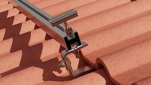 Montageset - Schrägdach/Ziegeldach - für 2 x PV-Module (hochkant, nebeneinander)