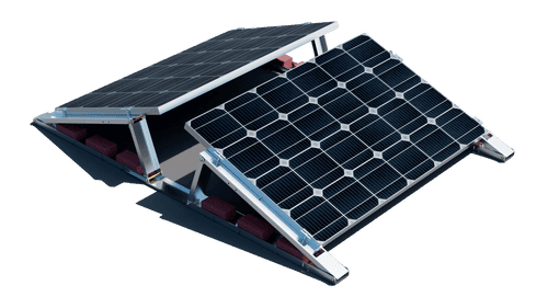 Flachdach- Aufständerung -Set - für 2 x PV-Module (hintereinander)
