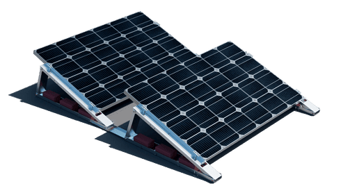 Flachdach- Aufständerung -Set - für 2 x PV-Module (hintereinander)