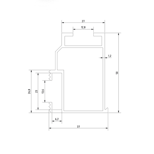 VS+ Montageschiene 50 x 37 x 4400 mm