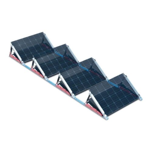 Flachdach Aufständerung Set für 4 PV-Module 35 hintereinander