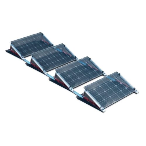 flatflex-white-background.jpg Flachdach-Aufständerung Set für 4 PV-Module hintereinander