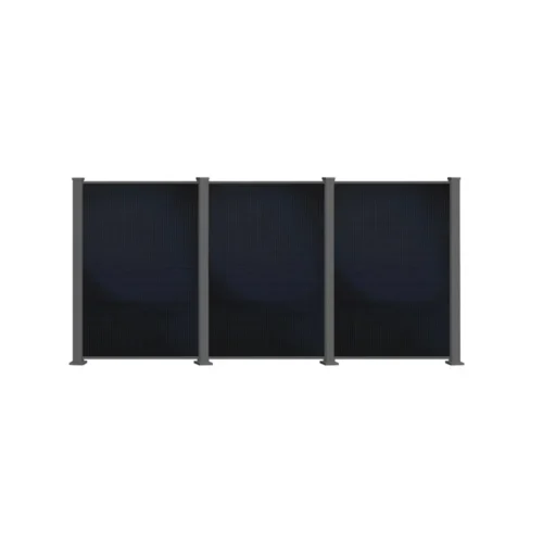 PowerPVence Solarzaun 1,85 x 3,7 m mit drei PV Modulen