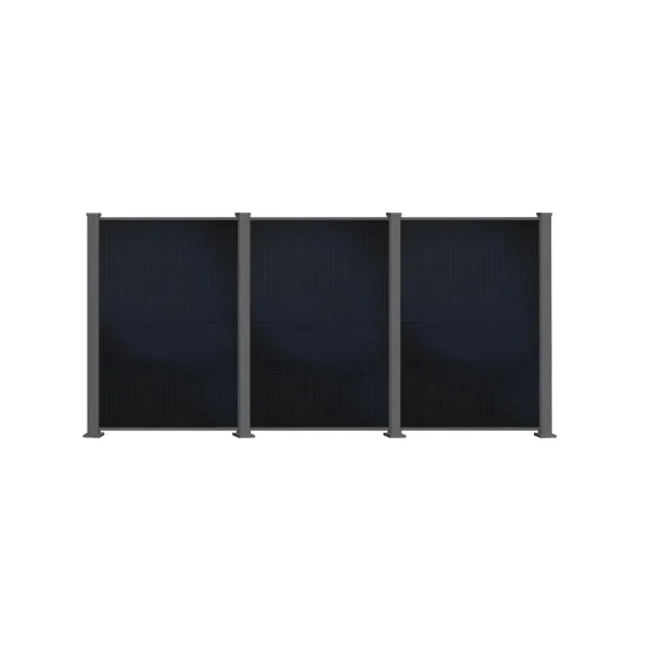PowerPVence Solarzaun 1,85 x 3,7 m mit drei PV Modulen