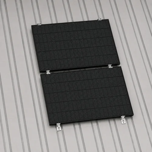 Montageset Trapezblech für 2 PV-Module quer untereinander