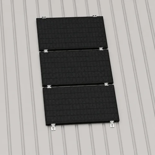 Montageset Trapezblech für 3 PV-Module quer untereinander