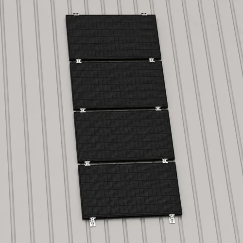 Montageset Trapezblech für 4 PV-Module quer untereinander