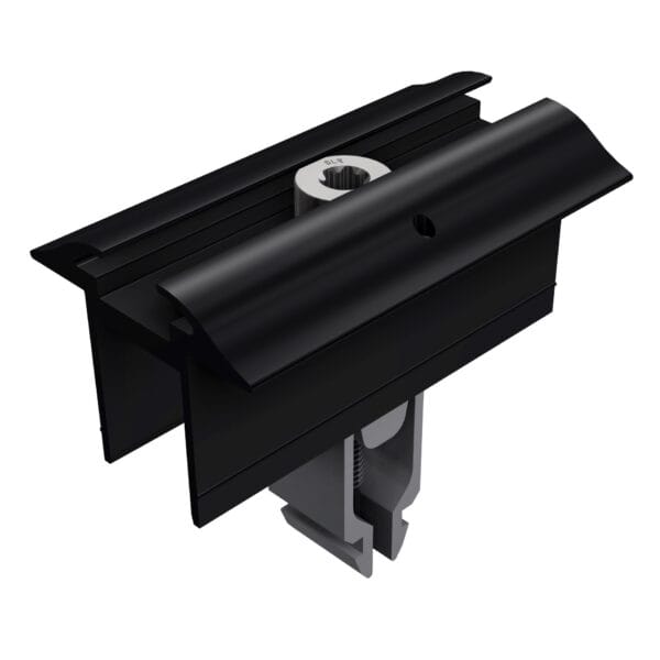 SL Rack Mittelklemme mit Erdung schwarz eloxiert, 96160-01