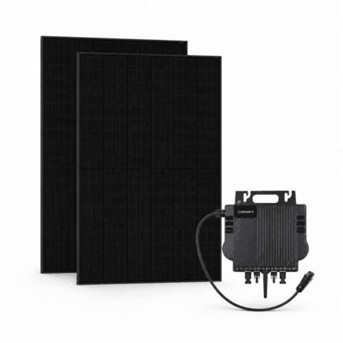 Tazali Eco 800 W Balkonkraftwerk Standard-Set – JA Solar & Growatt NEO 800M-X Alt-Text: Tazali Eco 800 W Balkonkraftwerk Standard-Set mit zwei JA Solar Modulen und Growatt NEO 800M-X Mikrowechselrichter